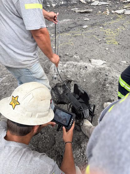 blaster using the mti group downhole camera to inspect borehole integrity