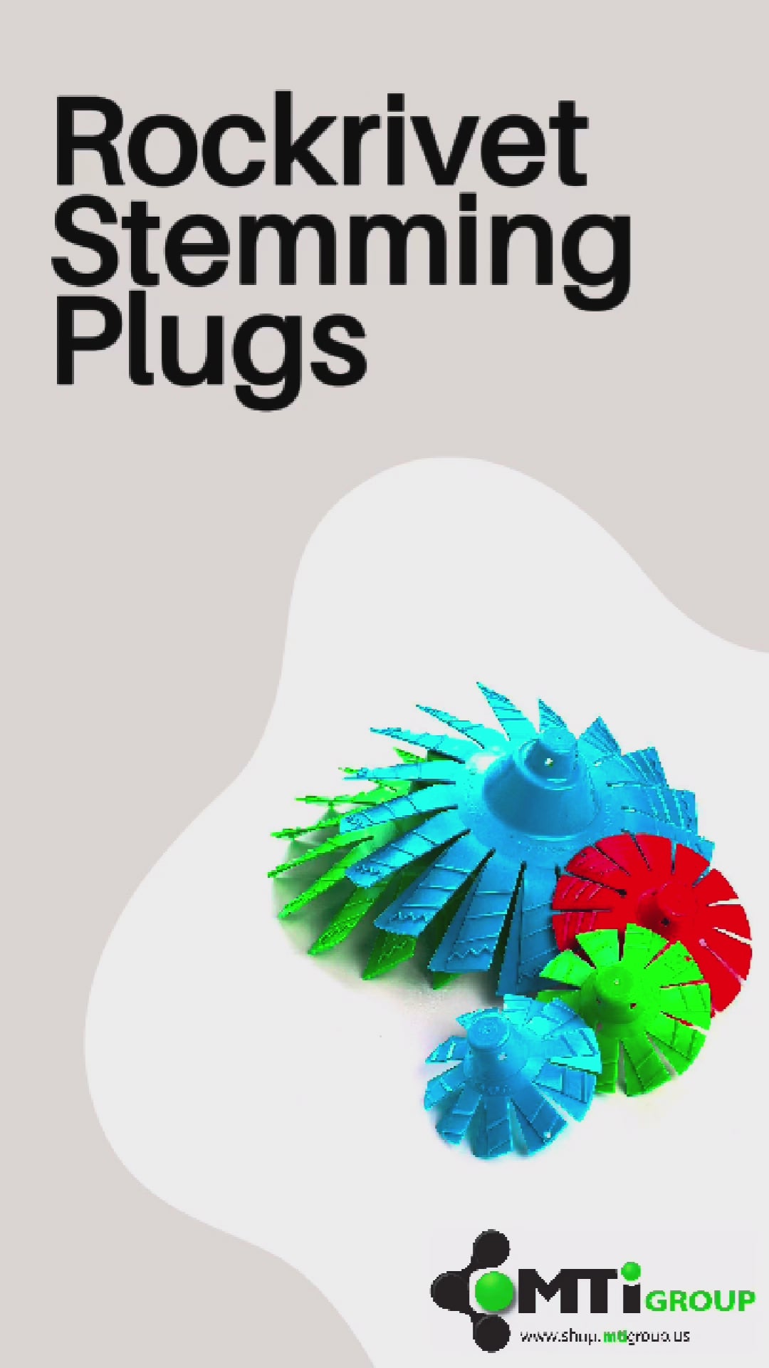 ROCKRIVET stemming plug installed in blasthole - no twisting or shifting