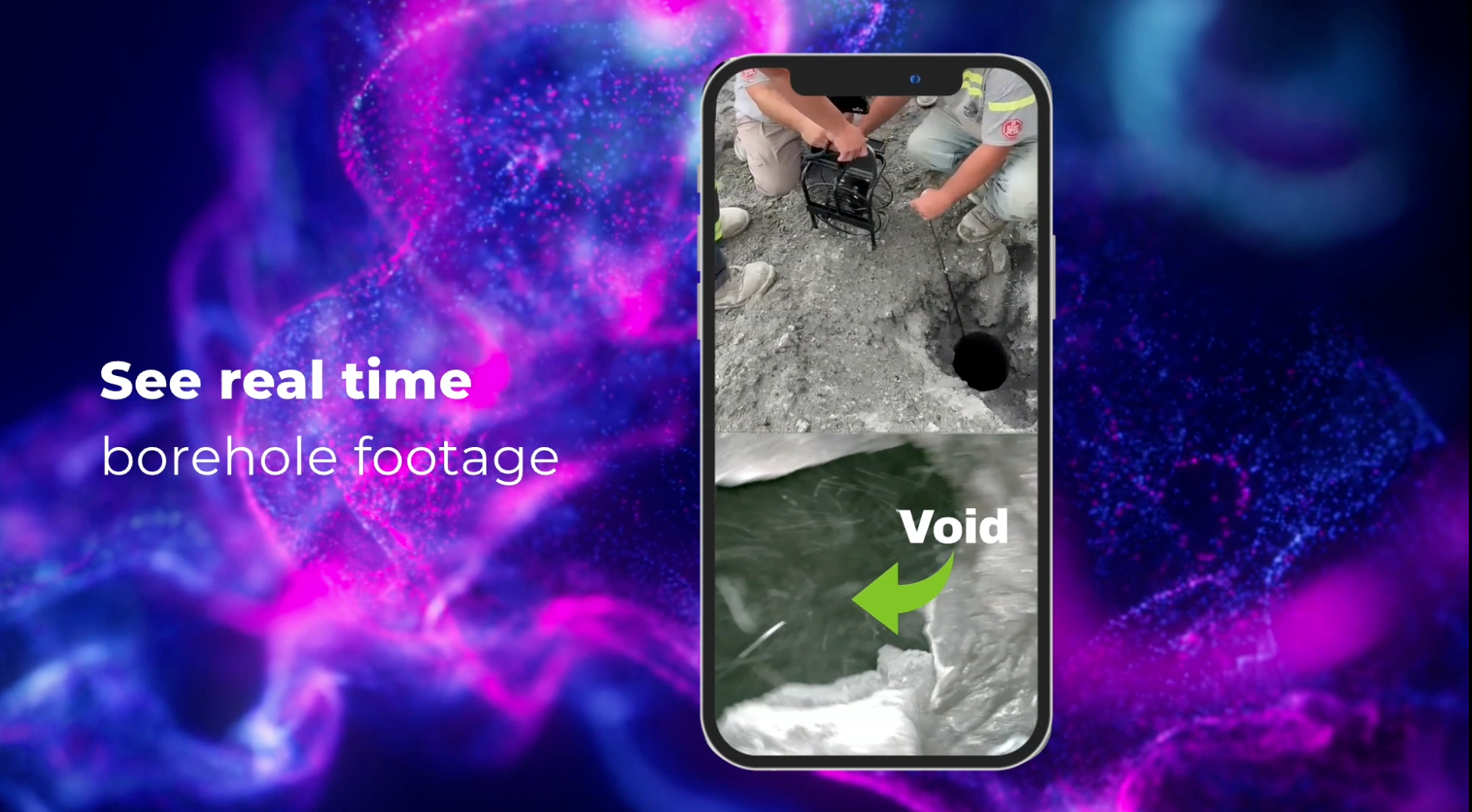 borehole camera for downhole inspection being used at a mine site